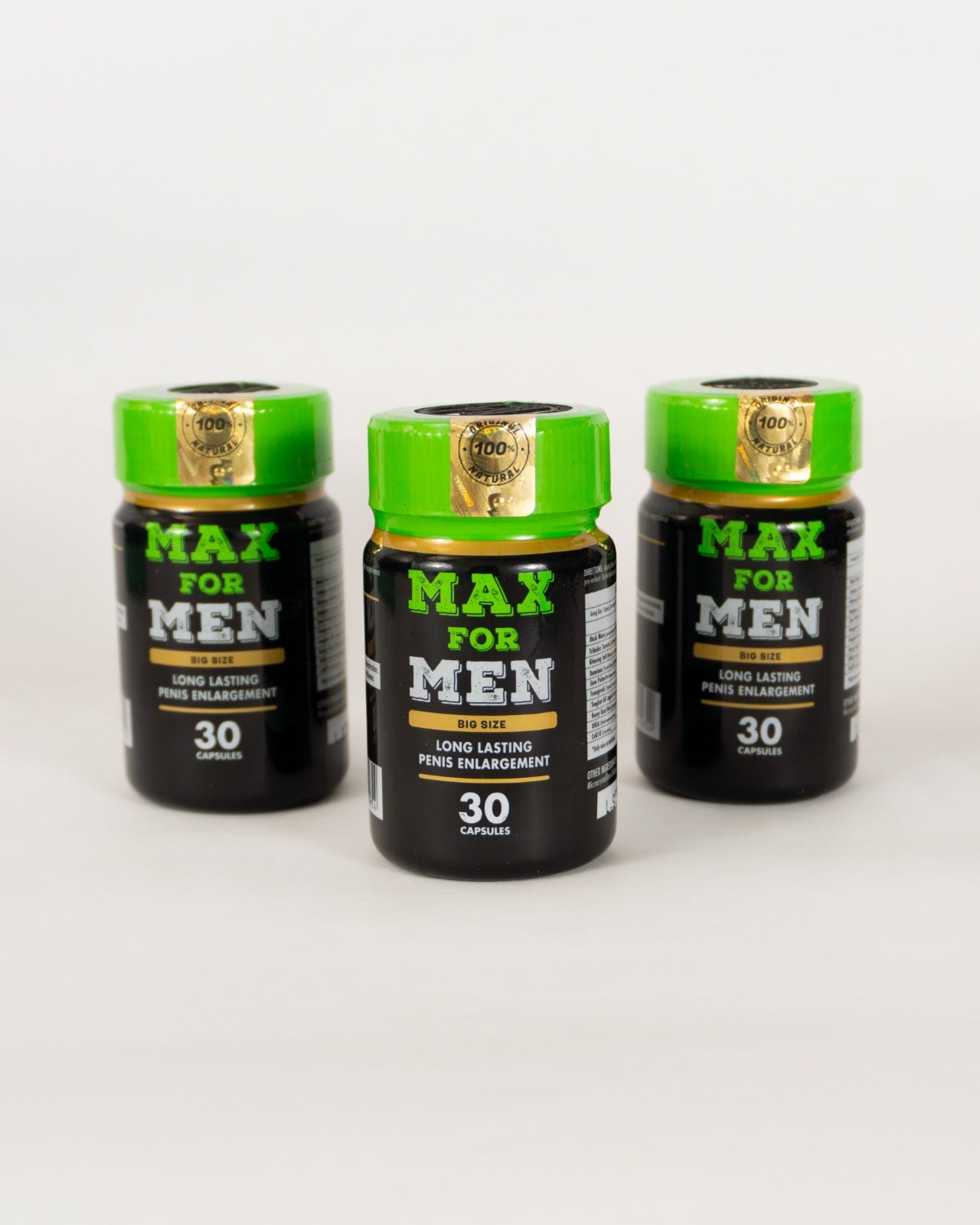 Max For Men-Maca, Ginseng, Tribulus - Potenciador Masculino - 60 Cápsulas Doradas