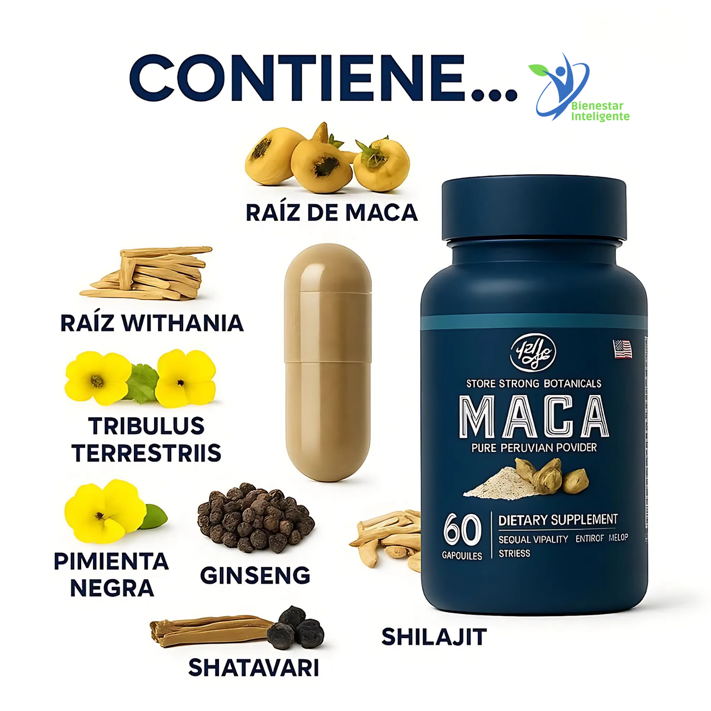 MACA PERUANA 60 CÁPSULAS | Suplemento Natural | Envío Gratis RD – NatBien