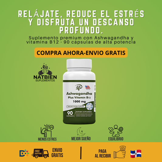 ASHAWAGANDA (GINSENG INDIO) | + B12 X 90 CAPSULAS