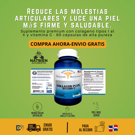 Colágeno + Vitamina C | Cápsulas para Piel, Cabello y Articulaciones | Salud y Belleza Integral