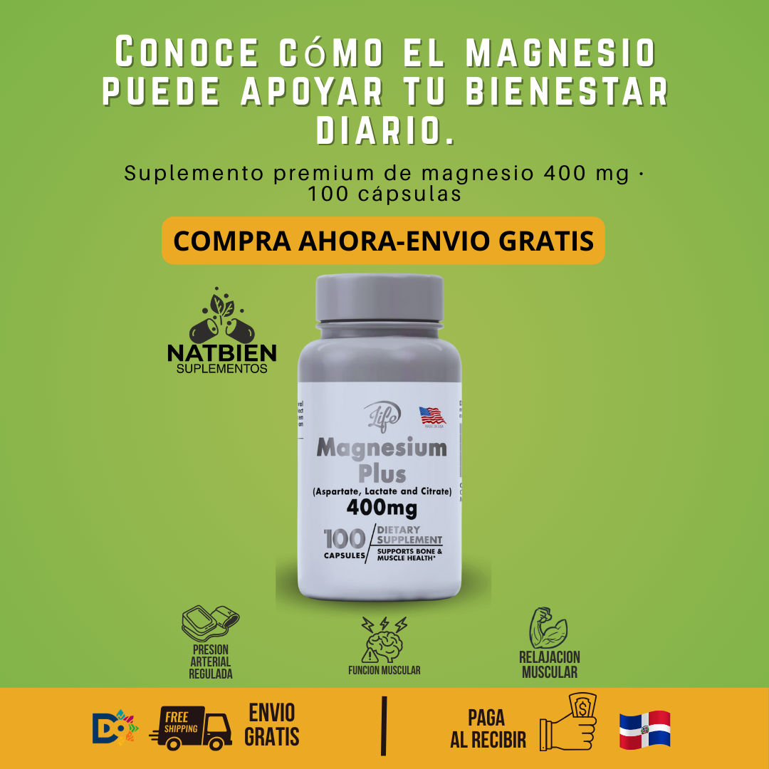 Magnesium Plus Glicinato: Sueño Profundo y Relajación Total – 400mg de Pura Energía