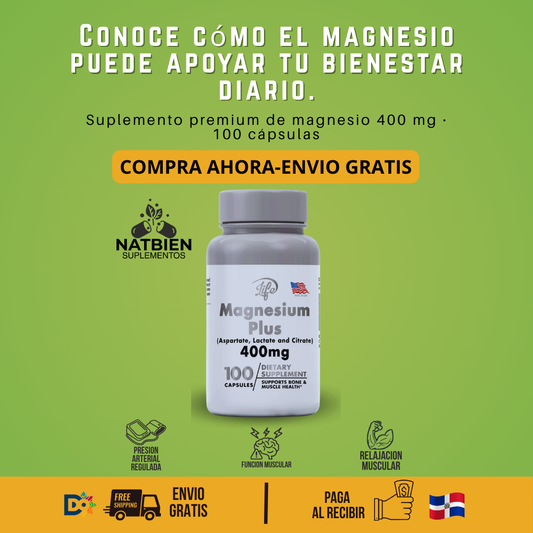 Magnesium Plus Glicinato: Sueño Profundo y Relajación Total – 400mg de Pura Energía