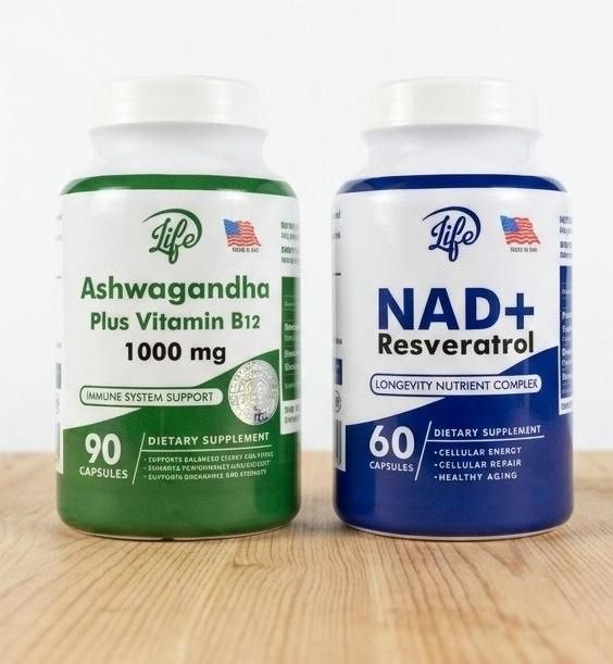 Combo Juventud Celular y Vitalidad con Ashwagandha y NAD+ Resveratrol
