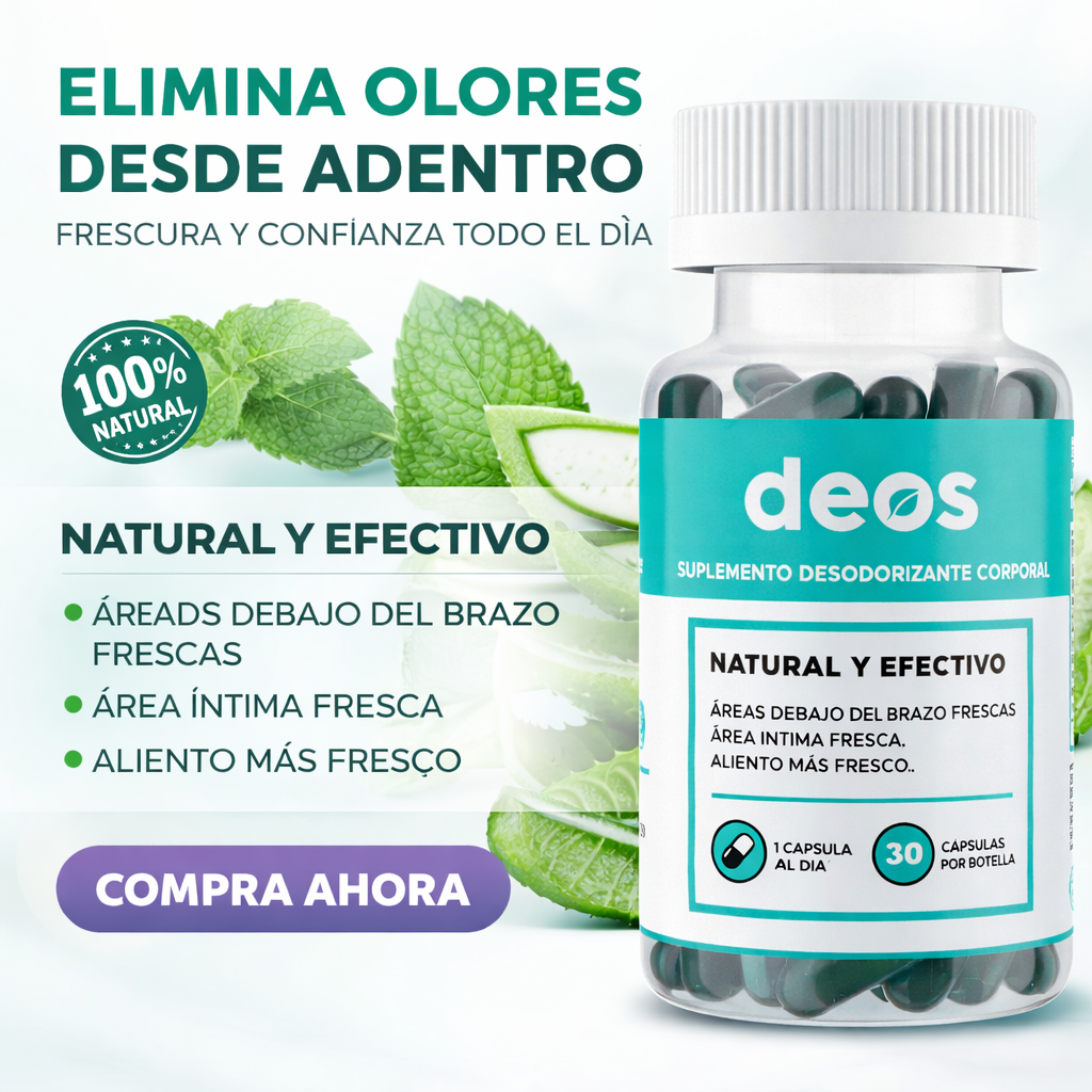 DEOS – Suplemento Desodorizante Corporal Natural | Suplemento Natural – NatBien | Suplementos Naturales en República Dominicana con Envío Gratis