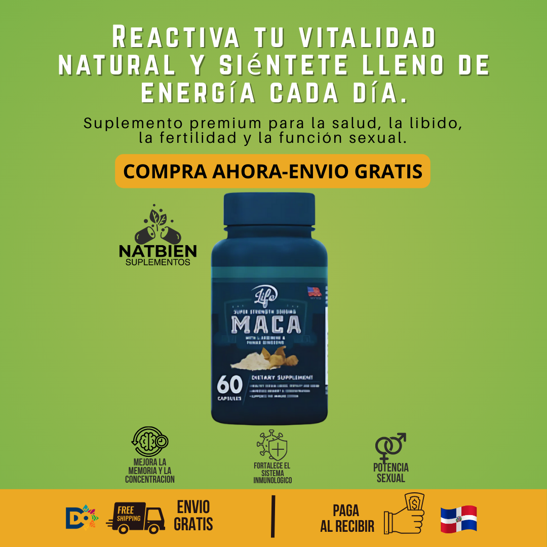 MACA PERUANA 60 CÁPSULAS | Energía, Fertilidad y Libido | 100% Natural