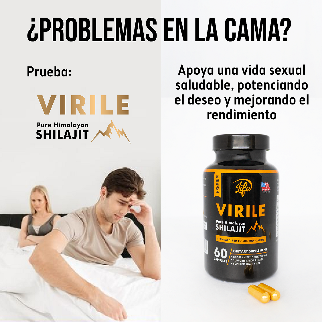 Virile Shilajit 100% Natural – Energía, libido y vitalidad sin límites